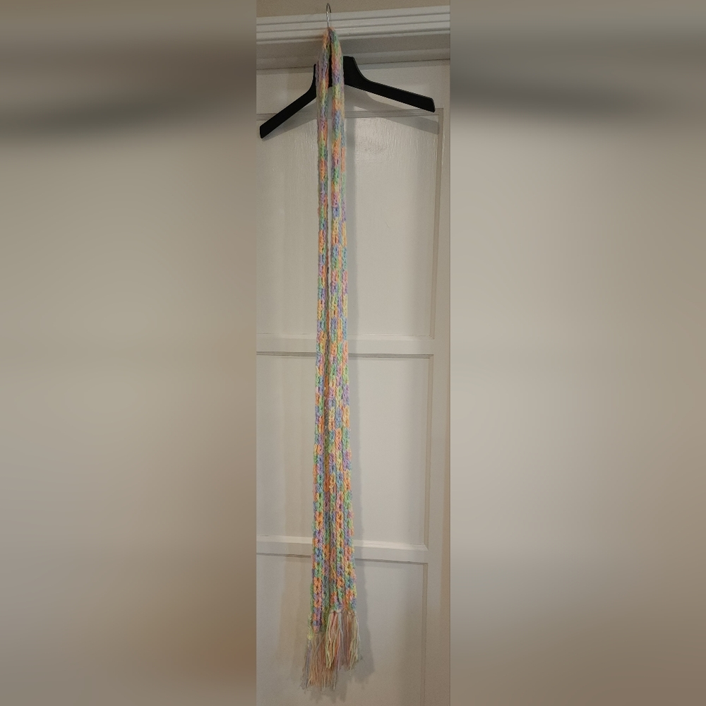 Handmade Crochet Rainbow Scarf